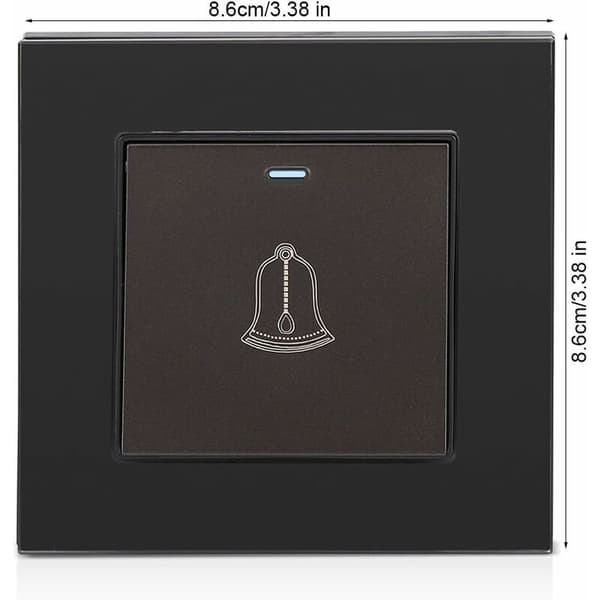Utomhus dörrklocka knapp, 220-250V härdat glas panel dörrklocka switch tråd