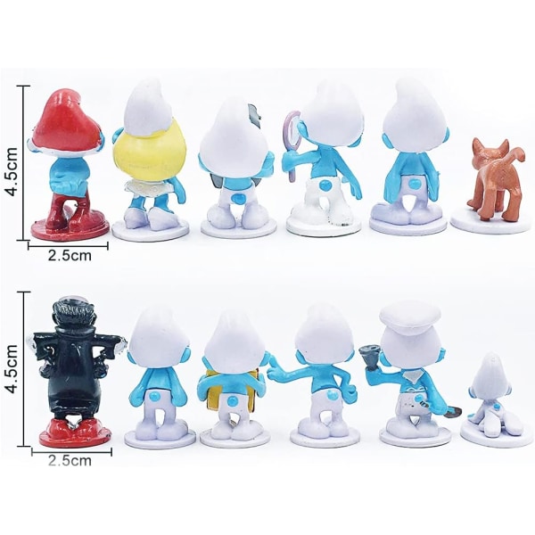 Smurfarna Figurer, 12-delad Smurfarna Mini Figur Set, Födelsedag Ornamen