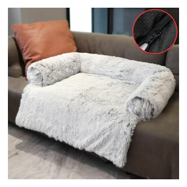 Vandtæt kæledyrstæppe til hunde og katte blødt plys kæledyrstæppe beskytter sofaer, stole og senge mod pletter, grå S 767316cm