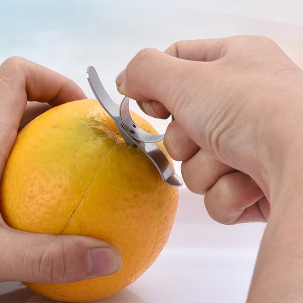 1 stk. rustfrit stål appelsinskræller stripper køkkenværktøj ringfinger stripper