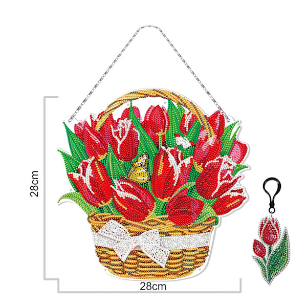 DIY Juldiamantmålning Hängande Kit för Vuxna, Akryldiamantmålning Hänge Ornamentbräda Kit