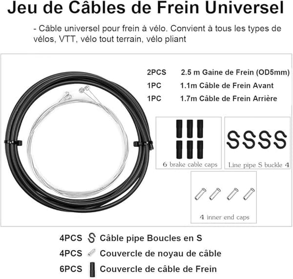 Universal cykelbremsekabel og boks sæt base bremsekabel udskiftningssæt