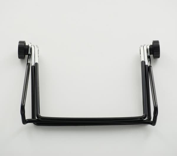 Justerbar jernplakatstaffeliholder Foldable Shelf Stand Holder, sorte rammer