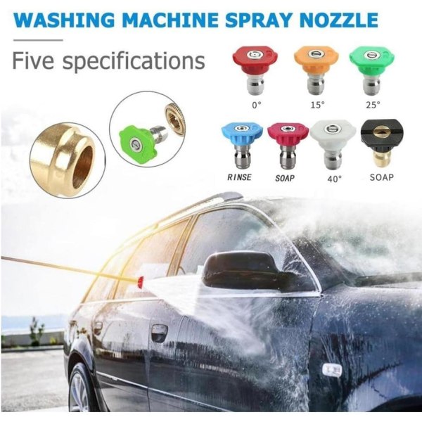 Road Pressure Tips Busates sæt med dyseholder, 7 spraydysetips, 1/4\"
