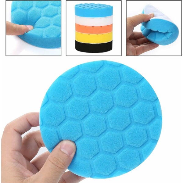 5 stk 125mm bilpoleringsputer, Hex Logic Buffing Pad Polishing