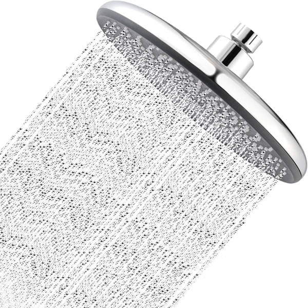 Dusjhode, Krom Dusjhode Regn Dusj Ø220mm Integrert Booster og Vannbesparende System 330 Silikon Vannutløpshull Justerbar 360° Med Ro