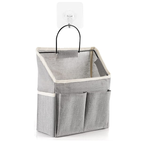 Förpackning Vägghängande Organisatörer - Dörrorganisatör - Hängande Förvaringsväska - Väggorganisatör med Fack för Badrum, Kök（grå,30.5*23.5*10cm）