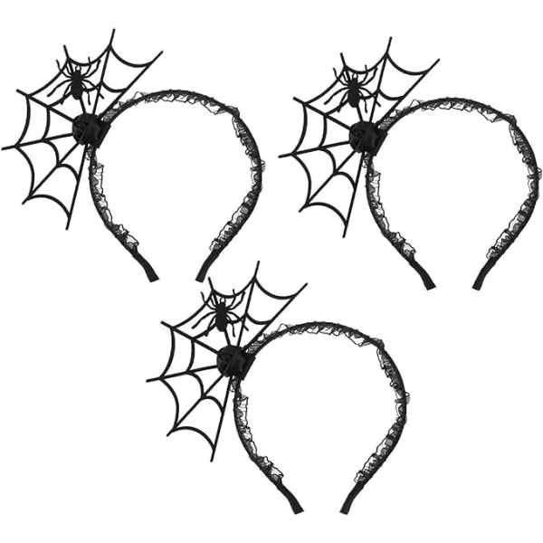 3 STK Halloween Spider Web pannebånd Cosplay Party Hårbånd Dress Up Hair Ac