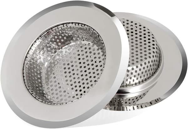 Köksavloppssil - Rostfritt Stål, Anti-Igentäppning, 2-pack (11cm Diameter)