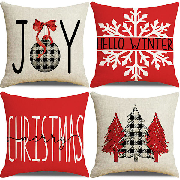 Juledekorative Putesett med Putesett, Juleputetrekkpakke for Sofa, Seng, Romdekorasjon, Tilbehør, Polyester, 45 cm x 45 cm, Innendørs Dekor