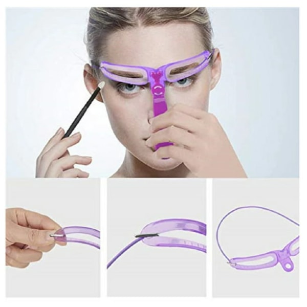 Ögonbrynsstencil Retuschering Styling Stencil Makeup Tool Kit, 8 Styles