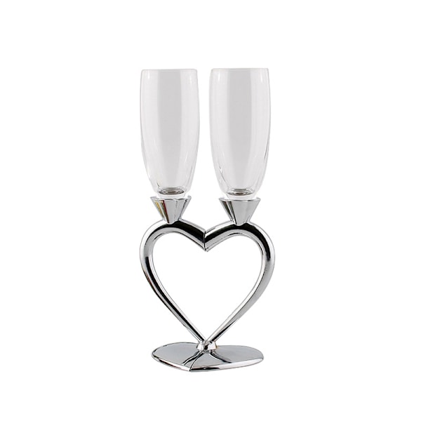 2-delat set med kreativa champagneglas - Hjärtformade bröllopsglas