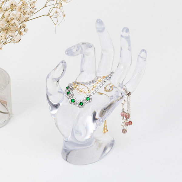 Ok Hand Form Smyckesdisplayhållare Armband Ring (transparent)