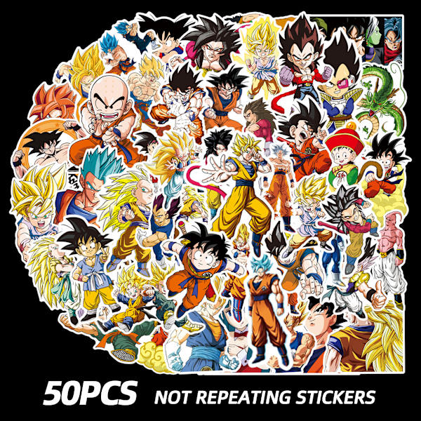 50 stk. Dragon Ball Goku graffiti klistermærker vandkop notesbog
