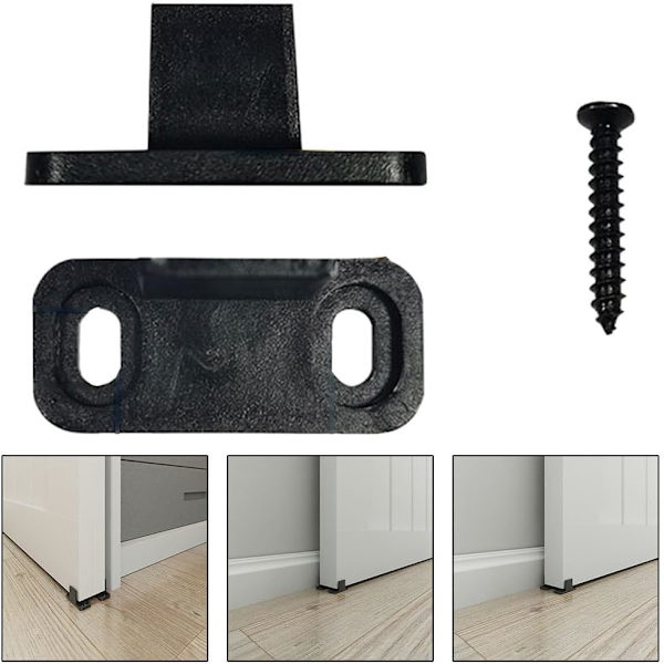 Sortbelagt kulstofstål skydedørsstyreskinne - 45 x 20 x 20 mm