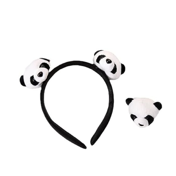 6 Pack Panda Hårband Hårklämma Söt Nålar Brosch Hårprydnad