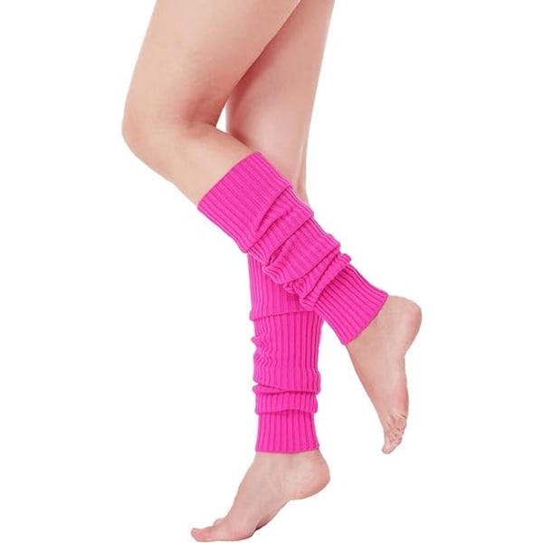 Women Juniors Neon Ribbed Leg Warmers for 80s Eighty's Party Spor