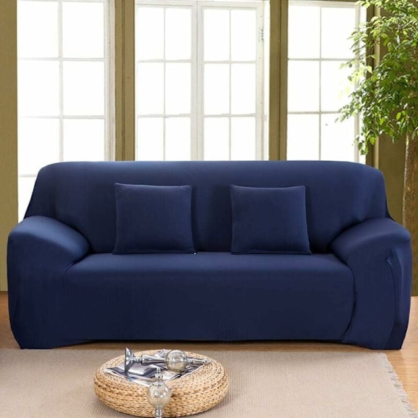 Strækbar sofaovertræk 1 2 3 4 sæder med armlæn, stue strækbar tæppeovertræk spandex indretning, sofaovertræk (mørkeblå, 1 sæde: 90-140cm)