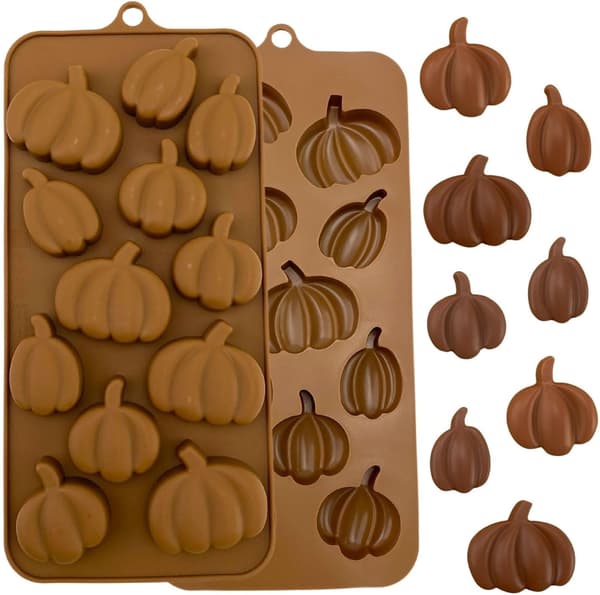 1 stk. 3D græskarform silikone chokoladeform kompatibel Halloween Thanksgiving