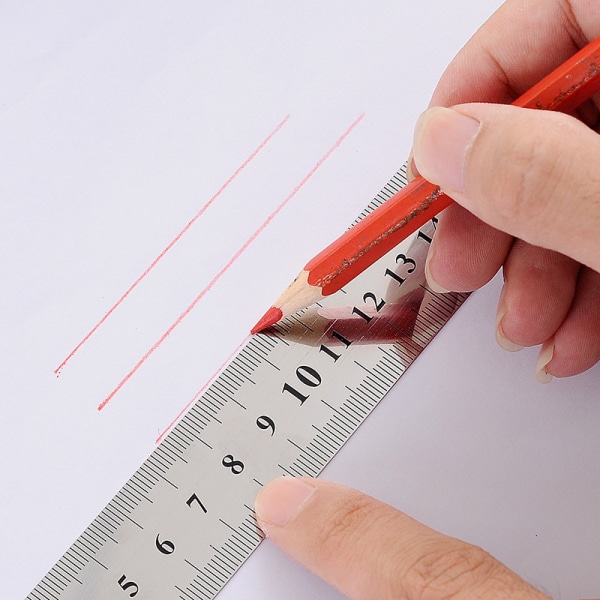 3 st linjaler 10cm 20cm 30cm linjal verktyg för studenter och kontor (rostfritt stål linjal)