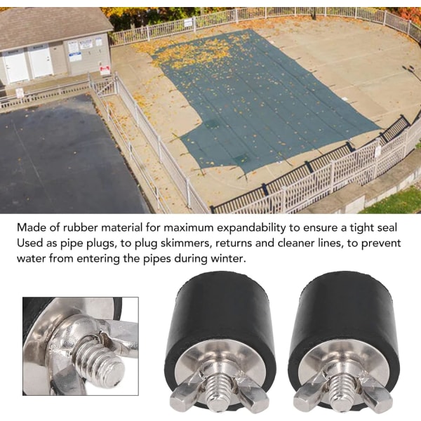 2 st pool vinterplugg, 25 mm vintergummiplugg pool vinterplugg expansionsplugg med metallbultar för att förhindra skador