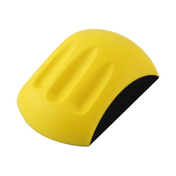 12,7 cm manuell slipblock, kardborreband slippapper, handpolering pad, slipverktyg (2 st, gul)