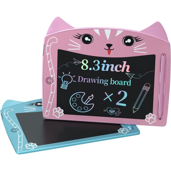 2 pakkauksen lasten LCD-kirjoitusalusta, värillinen lasten graffitilehtiö, pyyhittävä