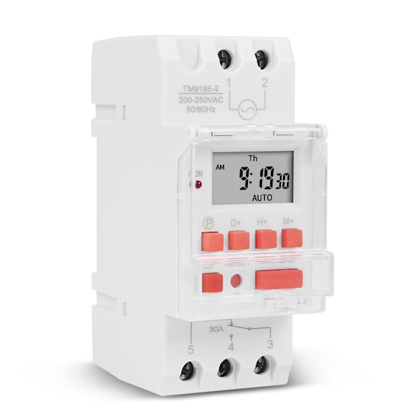 Digitaalinen ajastinkytkin 220V DC 30A LCD-näyttö Viikoittainen elektroninen releaika kytkin Countdown-toiminnolla