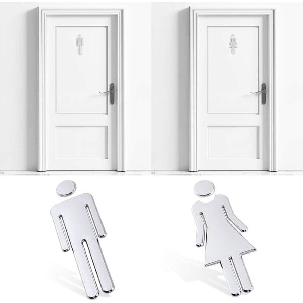 Toilet Door Plate with Self Adhesive for Public Restaurant Hotel Cafeteria