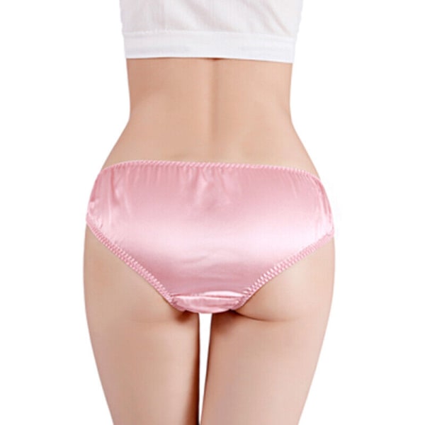 1st rosa Damer Silk Trosor Seamless Satin Trosor Underkläder Comfort Breatha