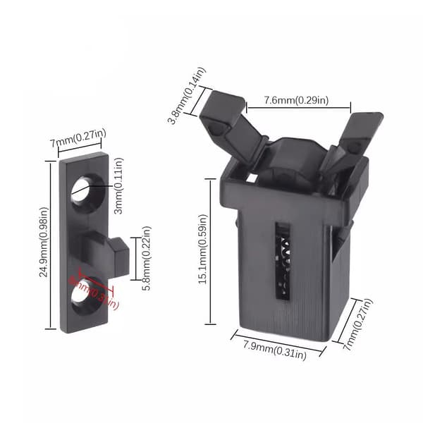 Touch Lid Bin Lock, Plastik Udskiftningslåse, Bin Lock Catch, Udskiftnings Bin Clasp, 10Pairs Touch Lid Bin Latch Lock, Sort