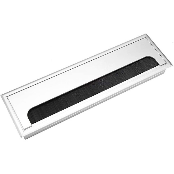 Fyrkantig infälld kabelhålsskydd i aluminium för skrivbord