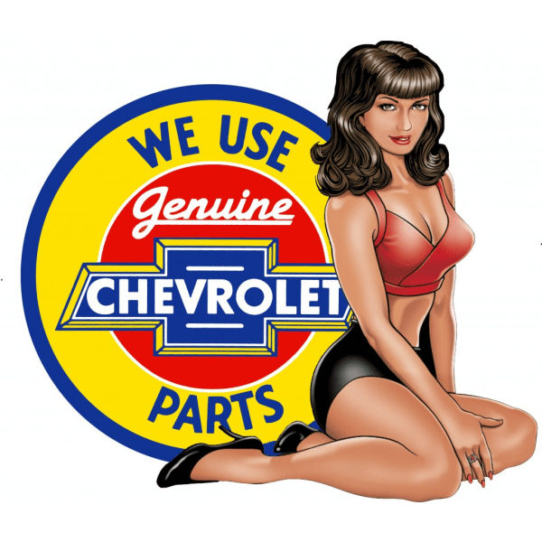 Chevrolet dekal, finns i 3 storlekar 21,9x15,9 cm