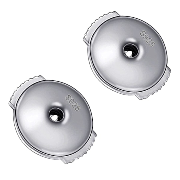 Jousikorvakorun taustat, korvaavat lukittavat taustat, lukittavat korvakorun taustat, 6 mm, valkokultainen väri (C)