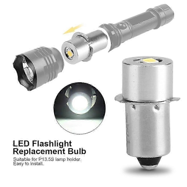 1W P13.5S LED Lommelyktpære, 100~110LM 2700~7000K Erstatningspære Lommelyktlampe Nødlys Arbeidslys (C)
