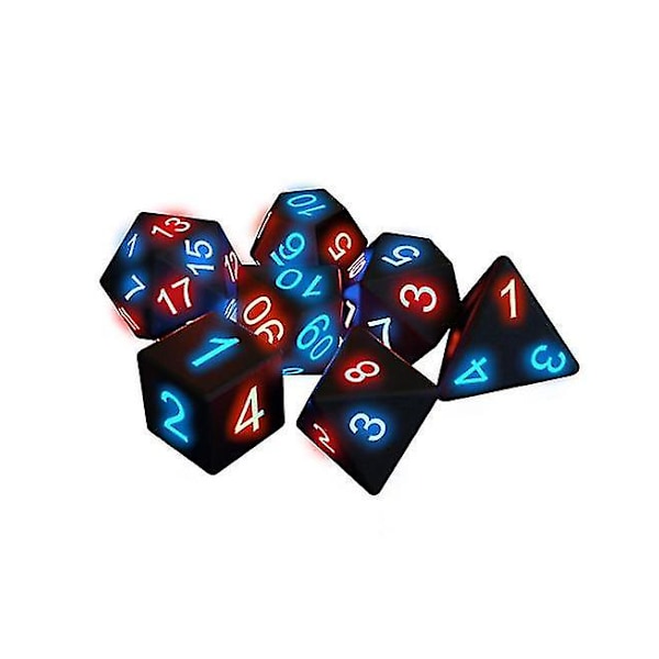 7 st Electronic Dice Glow Led Tärningar Magiskt Trick Pixel Dnd Mtg Brädspel