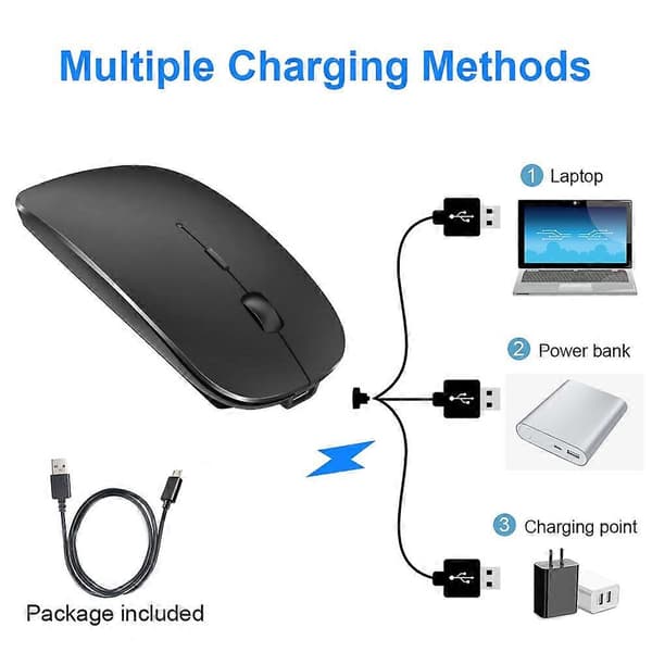 Mini Trådløs Dual-Modes Lysende Mus 4KBS 1600 DPI