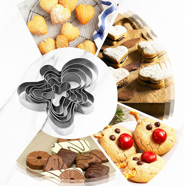 Julekakeformer i rustfritt stål - pepperkakefigurer, kakeformer til jul gingerbread man