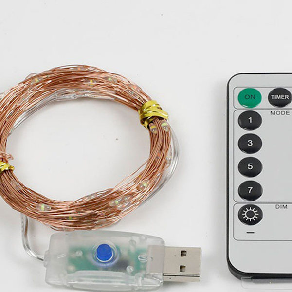 Lång LED-ljusslinga 60m Batteridriven Fjärrkontroll
