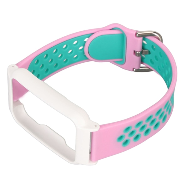 20mm Silikonarmband för Smartklocka Mjuk Andningsbar Snygg Bekväm Lätt för OPPO FREE Smartklocka Rosa Grön + Vit Skal[C]