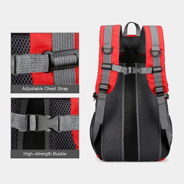 Vandre rygsæk 40L Vandtæt Letvægts Daypack til Mænd Sort[C] black