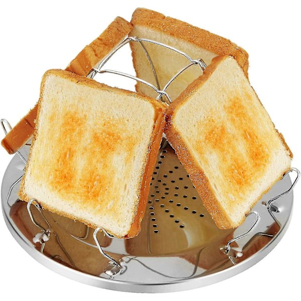 pc Camping Toaster til Gasblus, 4 Skiver Foldbar Gasblus Toaster (C)