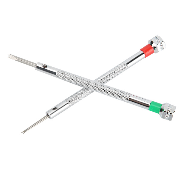 2 st klockskruvmejsel U-typ klockreparation verktyg tillbehör (enkel huvud 2,0 mm + 2,5 mm) [C]