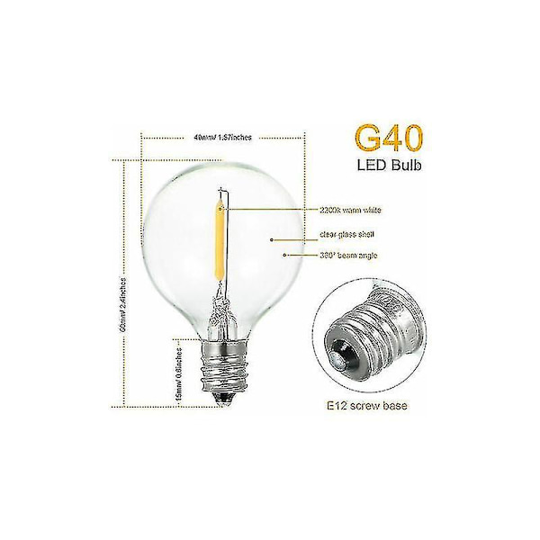 Specifika Glödlampor, Varmvit, 3-pack, Ac220-230v 1w E12 G40