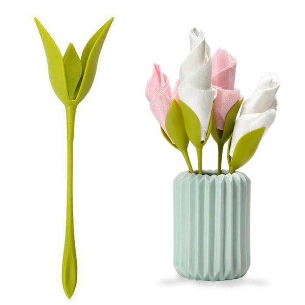 2 st Bloom Servetthållare Unik Elegant Bladformad Blommönster Pappershållare för Matbord