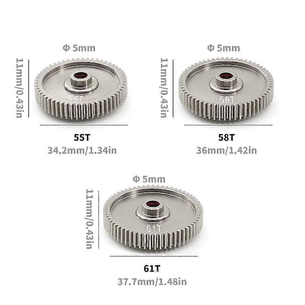 RC Bil Opgradering Spur Gear 51004 til TT01 TT01D TT01 TT01E 1/10 RC Bil Opgradering Dele 55T