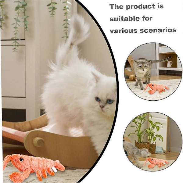 Floppy Lobster Hundelegetøj Plushet Springende Hummer Interaktivt Legetøj Bevægelsesaktiveret Bevægeligt Kæledyrslegetøj, Plus