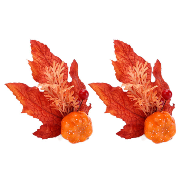 2 stk. Innovative Serviettholder Simulerings Servietring til Halloween Thanksgiving Hjem Dekoration Maple Pumpkin[C]