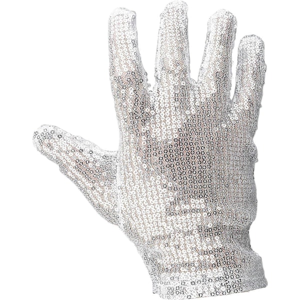 HEYONE Michael Jackson Paljetthandske - Vit Högerhandske Kostymtillbehör - 1 Styck - - (C)