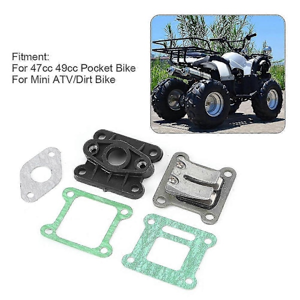 Manifoldsett for 47cc 49cc Pocket Bike Mini ATV/Dirt Bike Forgasser Reedventil